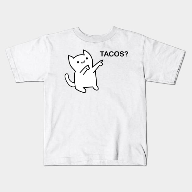 Tacos? Kitty Cat Kids T-Shirt by KlehmInTime